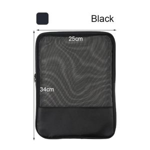 INS Simple A4 Transparent Mesh Zipper File Bag Zipper File Holder Stationery Organizer Bag Storage Bag