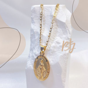BTJ Cross Religion Ornaments Virgin Mary Pendant Necklace Relief Portrait High-end Clavicle Chain