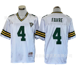 Embroidery Rugby Wear Packers Team 4 # Favre 92 # White American Football Uniform Rugby Wear Vintage Jersey Wholesale