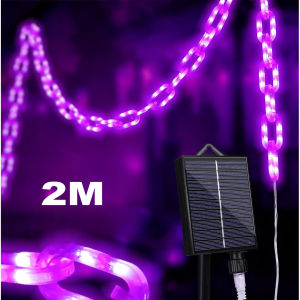 Solar Powered Halloween Chain Lights 3M 2M Orange Purple Waterproof Outdoor 160 LED 8 Modes Spooky Decoration for Party Yard Window Decor Lighting Lamps