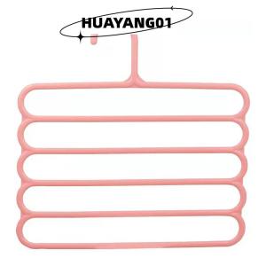 HUAYANG01 [HOT FASHION] ที่แขวนเสื้อผ้าที่แขวนกางเกงขายาวที่เก็บของในตู้เสื้อผ้าที่แขวนผ้าเช็ดตัวผ้าพันคอ5ชั้นจัดระเบียบ