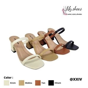 DALLEYA COLLECTION - Sofie (Sintetis) Sandal Wanita Hak Tinggi / Block Heels Casual Cantik Real Pict by lily shoes