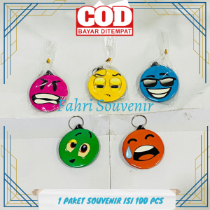 Souvenir Pernikahan Ultah dan Khitanan Gantungan Kunci SMILE Kaleng isi 100pcs