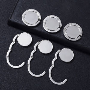 Multifunctional Portable Practical Folding Desktop Bag Hook Fashion Round Metal Rhinestones Simple Hanger Home Bedroom Storage Holder