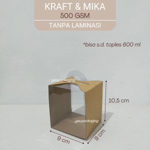 [9x9x105cm] KRAFT MIKA HANDLE Box Kotak Kemasan Jar Toples 600 ml Isi 1