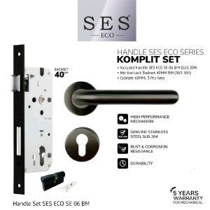 Handle Pintu Set SES ECO SE 06 BM + Body Kunci SES ECO E2030 - 40mm BM