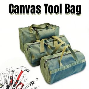 Canvas Tool Bag Portable Large Toolkit Multipurpose Durable Storage Organizer Repair Tool Pouch