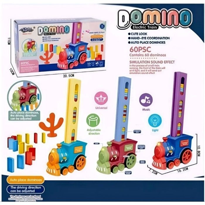 Jeu D'Assemblage EUR9E Enfants automatique pose Domino Train voiture