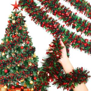 MYSNIA Bright Color Xmas Tree Decor Ribbon 2m Hanging Christmas Snowflake Pendant Tree Ornaments DIY Christmas Party Props Home Decor