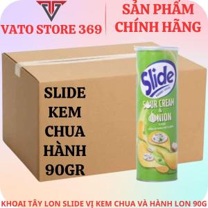 Bánh lát khoai tây SLIDE vị kem chua và hành lon 90g