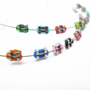 GAOSU 1 pair Đầy màu sắc Trang trí răng tạm thời Với dây kim loại Đồ trang trí nha khoa Dây chằng chỉnh nha Phụ kiện Khung giả Giá đỡ kim loại Răng