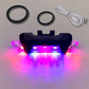 MASTERYX USB Rechargeable City Mountain Bike Bicycle Light Colorful Waterproof Rear Bicycle Light Fashion Flashing Bike Light