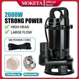 Moketa 2600W Submersible Water Pump 220V Heavy Duty Clean Steel Sewage Pump Blowdown Cutting Pump