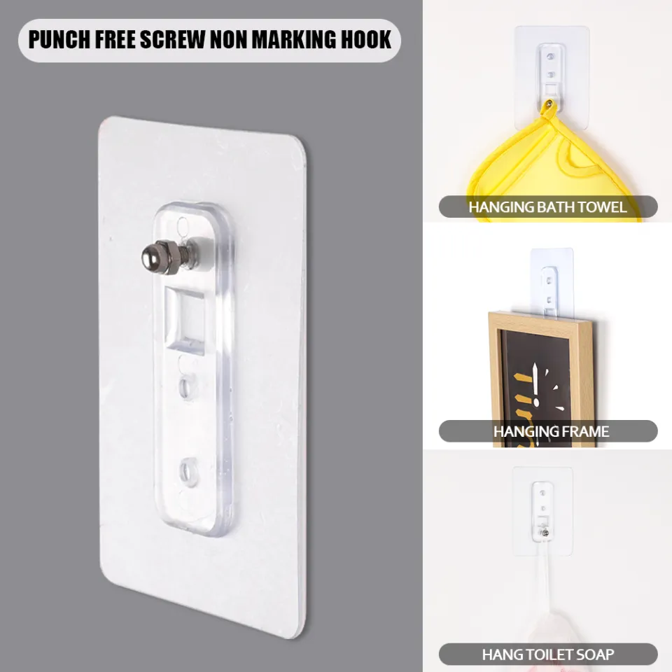 Double-Sided Adhesive Wall Hooks Heavy-Duty Seamless Adhesive Hook  Non-Marking Punch-Free