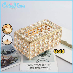 Cutiehaus Modern Style Luxury Crystal Tissue Box Paper Towel Crystal Storage Box Living Room Supplies Gaya Moden Kotak Tisu Kristal Mewah