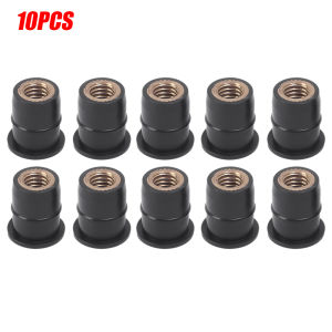 10PCS Motorcycle M4 M5 M6 Universal Rubber Well Nuts Windscreen Fairing Cowl Anodized Aluminum Moto Screws Bolts Accessories