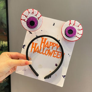 clu Halloween Pumpkin Bow Hair Hoop Glowing Spider Headband Party Holiday Dress up Photography Props Hair Accessories ulc