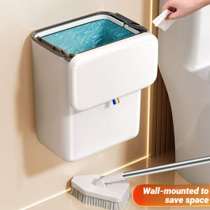 Wall Mounted Trash Can Bathroom Hanging Waste Bin With Lid Narrow Kitchen Garbage Can Slim Toilet Dustbin Home Storage Bucket2026