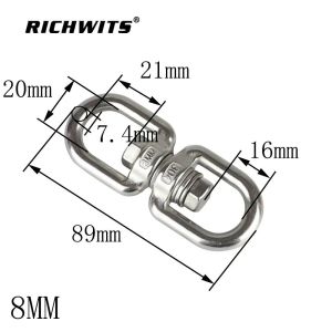 304 Stainless steel anti-rust rotating ring with bearing Universal ring 8 Word Ring Dog chain buckle Torque Release Ring