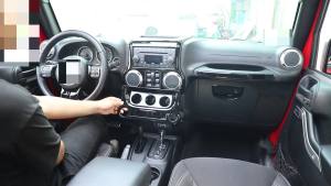 OnlyF U Car Black Interior Decoration Cover Stickers for Jeep Wrangler JK 2007 2008 2009 2010 2011 2012 2013 2014 2015 2016 2017 P9M4Y