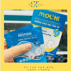 Miếng dán hỗ trợ chống say tàu xe Mochi thảo dược. Dán say xe hiệu quả nhanh chóng sau 10 phút tác dụng trong72h