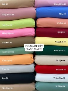 VẢI LÓT THUN SILK KHỔ 1M5 ( LOẠI DÀY - BẢNG MÀU 3 )-DÒNG VẢI THÔNG DỤNG