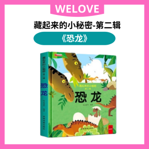 [Welove]3D 早教立体翻翻书藏起来的秘密幼儿儿童教育亲子互动游戏洞洞情景体验城市花园恐龙太空 Kid 3d Chinese Early Learning Turn Over Book