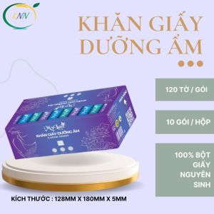 Khăn giấy dưỡng ẩm MyLan mềm mịn kết cấu 3 lớp phù hợp với mọi loại da - 120 tờ/gói 10 gói/hộp