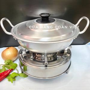 Bộ NỒI LẨU Tiện Lợi/ BẾP CỒN INOX - Nồi lẩu NHÔM DÀY. Dùng chuyên nghiệp cho quán ăn - nhà hàng tiện ích. Đồ dùng gia đình gia dụng chế biến pha chế