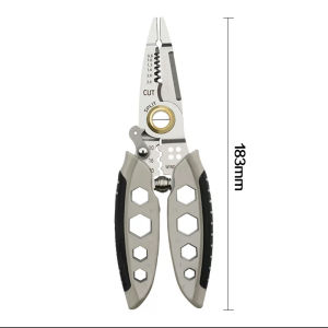 【16 in 1】7 inch Multipurpose Wire Stripper for Electrician Wire Cutting Pulling Pressing Winding Screwing Crimping Heavy Duty Wire Stripping Pliers With Cutter