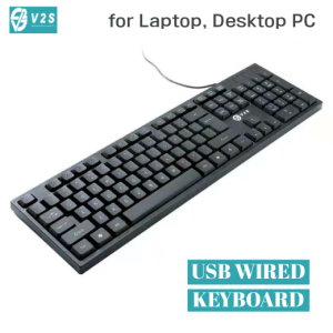 V2S KM-100 Wired Keyboard Portable Office Keyboard for Laptop & Computer