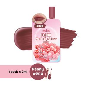 MIA #254 Peony FLORA Matte Lip Colour | Lip Tint | Waterproof Transfer proof  [Sachet] 2ml x 1pack