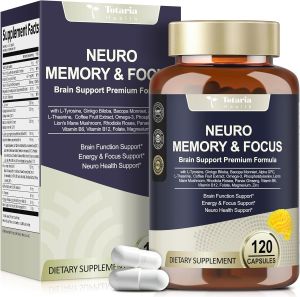 25 in 1 Brain Supplements for Memory and Focus & Neuro Health - Daily Brain Nootropic Cognitive Supplement with L-Tyrosine Bacopa Monnieri Ginkgo Biloba Alpha GPC - Non-GMO Gluten Free Vegan
