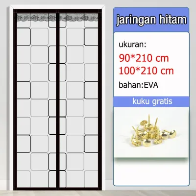 HOMIX Tirai Pintu Anti Nyamuk Tebal Rumah Tangga Tirai Magnet Elegan Bahan EVA Ukuran 210*90/210*100cm Layar Mesh Penutupan Otomatis (Khusus Ruanga AC)