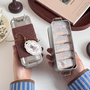 [Sirola] กล่องเหล็กทรงสี่เหลี่ยมพร้อมฝาปิดกล่องเก็บของที่ระลึกสำหรับงานแต่งงานภาชนะใส่ลูกกวาดสับปะรดเกล็ดหิมะเค้ก