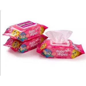 CHB Looney Tunes Baby Wipes Cotton Wet Wipe With Plastic Lid 100 Pulls