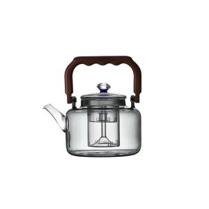 FFBH High-capacity High Borosilicate Glass Teapot Thickened Filter Integrated Steaming and Boiling Teapot Home Kung Fu Tea Set K6R8Z