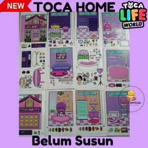 Paper Doll Toca Boca Life World Purple House In Quite Busy Book Mainan Edukasi Anak Bongkar Pasang
