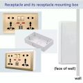 Universal Wall Socket With LED Light Switch 146 Type Dual 5 Holes Socket Gold PC Panel 13A 250V Universal Standard Power Wall Outlet Socket With USB Port 2.1A Dual USB Charger. 