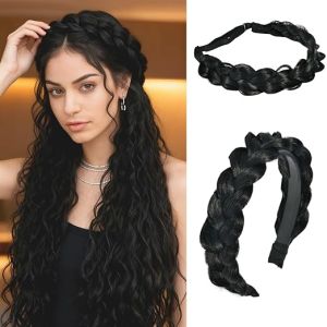 Stretch rope wig hair band twist braid braid woven headdress women headband fishbone wig headdress