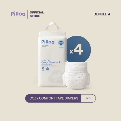Pilloo Cozy Comfort Baby Tape Diapers NB264/S264/M208 (Bundle of 4)