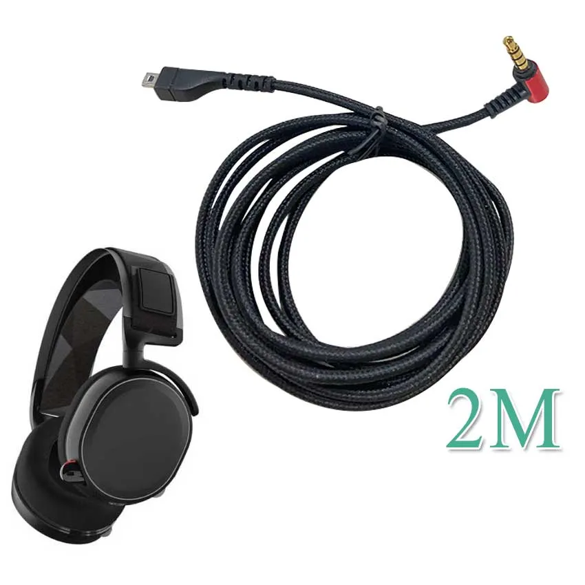 2m Replacement Sound Card Audio Cable for Steelseries Arctis  Headphone Audio Adapter Cable Converter Line Cord Replacement Nylon  Gaming
