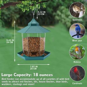 Hanging Wild Bird Feeder Outdoor Panoramic Pavilion Bird Feeder Garden Patio Decoration