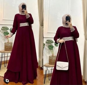 Gamis Pesta DELISHA GAMIS SHAKILA PREMIUM DEWASA Gamis Delisa Udah Ada Plat Acrilik Dress Wanita Gamis Renda