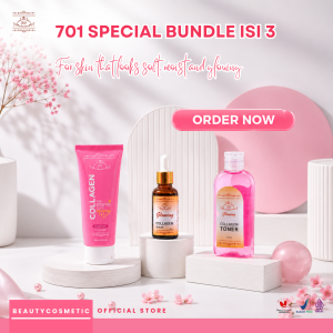 701 Special Bundle 3in1 Paket Lengkap Glowing Collagen ( Free Jaring Sabun Facial Foam Toner Serum ) BPOM