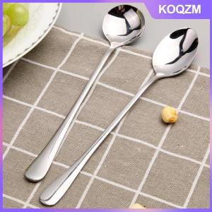 KOQZM Long Handled Stainless Steel Coffee Spoon Ice Cream Dessert Tea Spoon For Picnic Kitchen Accessories Spoon Coffee Bean
