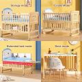 LC - Tempat Tidur Bayi Multifungsi 0-12 Tahun Box Bayi Multifungsi & Hemat Tempat, Kayu Solid Premium. 