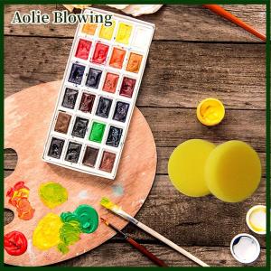 Aolie 10pcs Childrens Painting Round Synthetic Watercolor Artist Sponges For Painting Crafts Pottery Yellow Round Cake Sponge