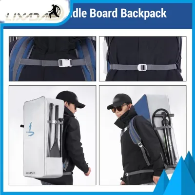 LIXADA Xtahdge 105L Paddle Board Backpack Waterproof Large Capacity Portable Oxford Cloth SUP Surfboard Bag White