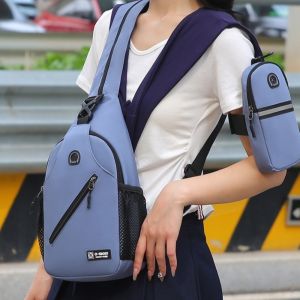 YUCHEN Multifunctional Mens Chest Bag Phone Bag Lightweight Sports Backpack Storage Purse Solid Color Shoulder Crossbody Bag Men